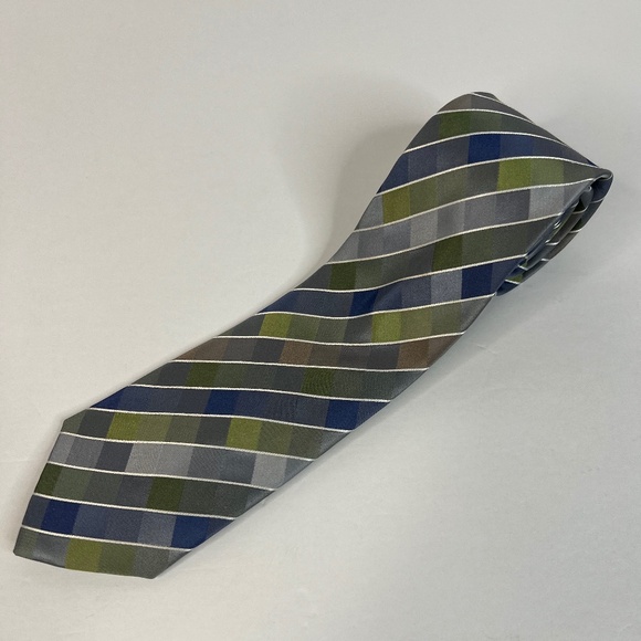 Kenneth Cole Reaction Neck Tie Green, Blue, Gray - Picture 1 of 3